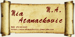 Mia Atanacković vizit kartica